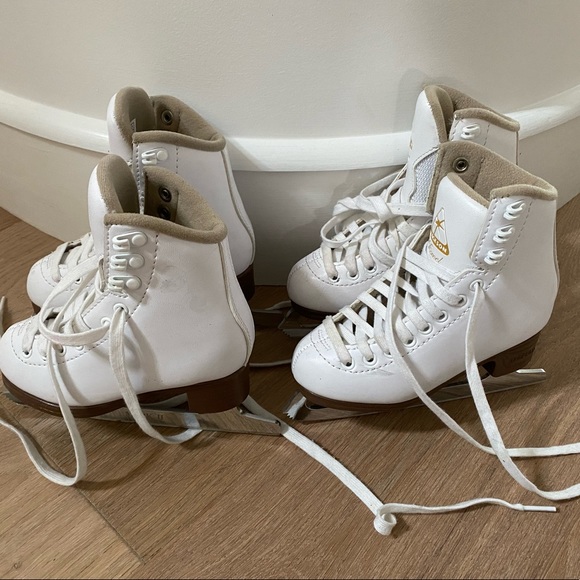 Jackson Elite white leather figure skates - sz 10 & sz 11 kids - Picture 5 of 6